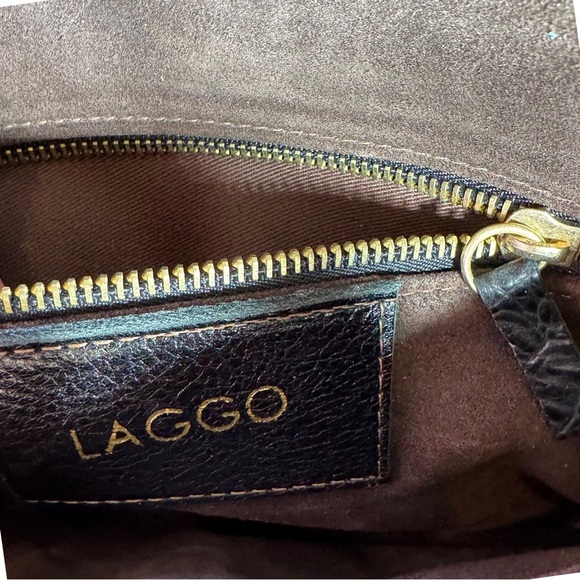 Laggo - Silver and Black Envelope Clutch with Whipstitch Accents - Picture 4 of 4